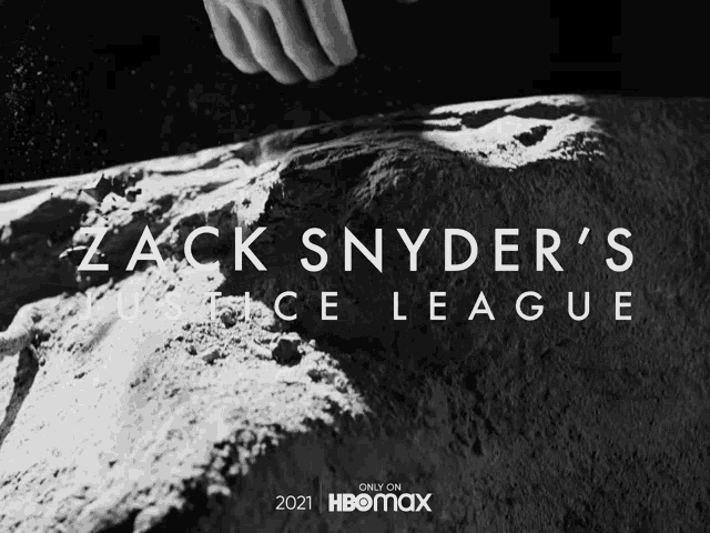 a black and white poster for zack snyder 's justice league on hbo max