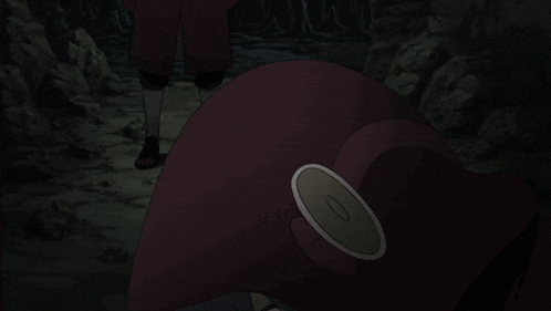 a close up of a cartoon character with a red hoodie on