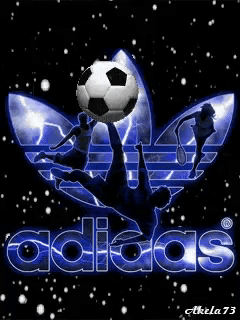 a soccer player is holding a soccer ball in front of the adidas logo