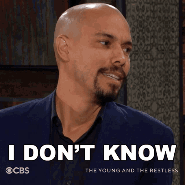 a bald man with a beard says i don t know