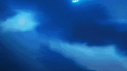 a person is swimming in the ocean with a lightning bolt coming from the sky