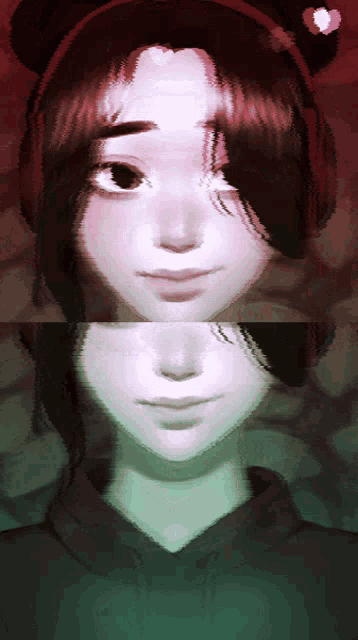 a pixel art drawing of a girl with a hat on