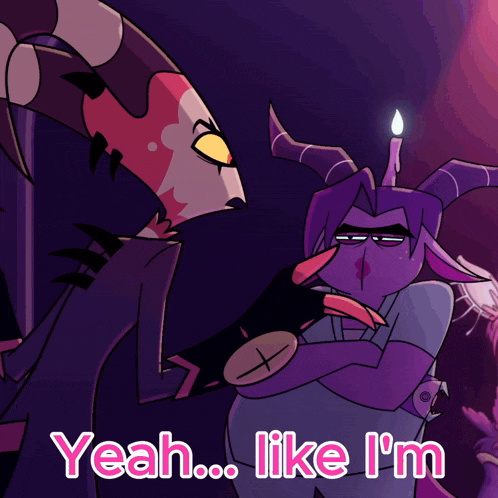 a cartoon character says yeah like i 'm while standing next to another character