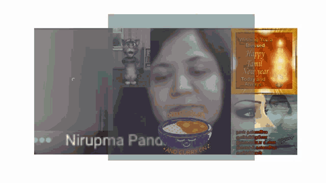a picture of a woman with the name nirupa pano on the bottom right