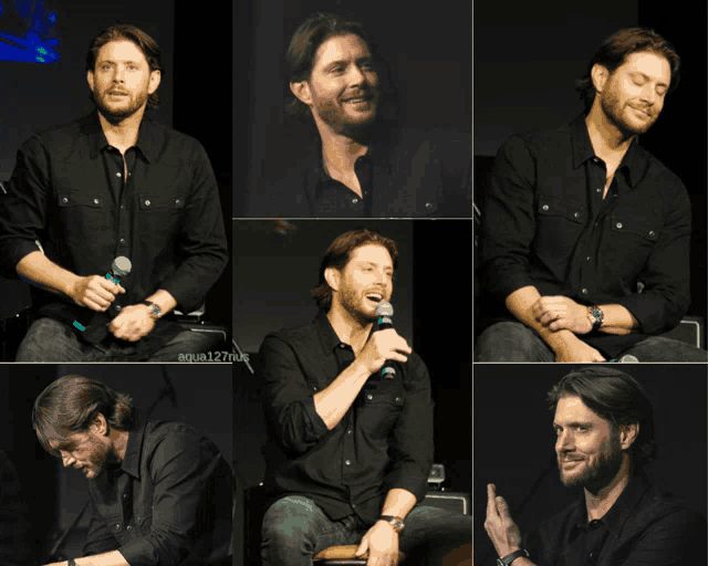 a collage of pictures of a man with the word love written in the middle