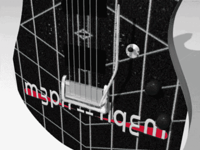 a guitar with the word maple on the back of it