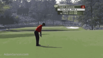 tiger woods is playing the 15th hole par 5