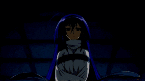 a close up of a blue haired anime character with painjaya written in the bottom right corner