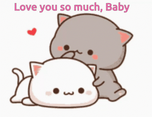 Love You Baby Pet Head GIF - Love You Baby Pet Head Mochi Mochi Peach Cat GIFs