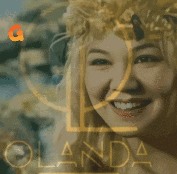 a blurred image of a woman with the words good job written above her