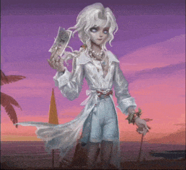 a painting of a woman holding a piece of paper that says ' i love you '