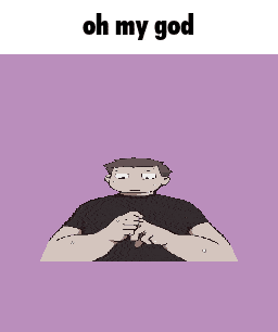 a pixel art drawing of a man with the words oh my god written above him