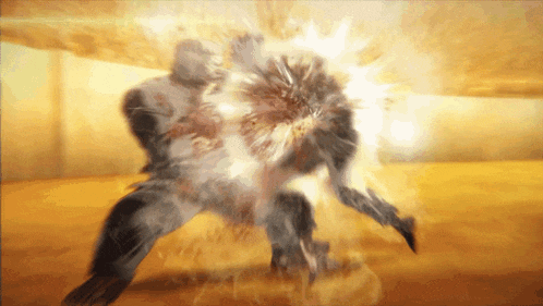 a blurred image of a person being hit by a bullet