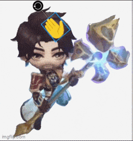 a cartoon character with a hand on his head holding a hammer