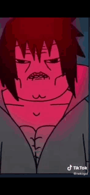 a cartoon of a man with a red face and a mustache .
