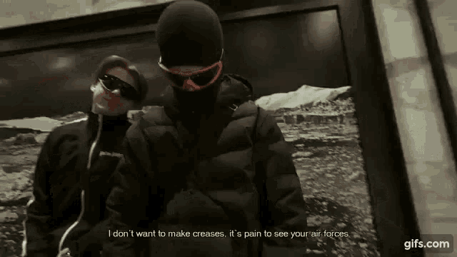 a man wearing sunglasses says i don t want to make creases