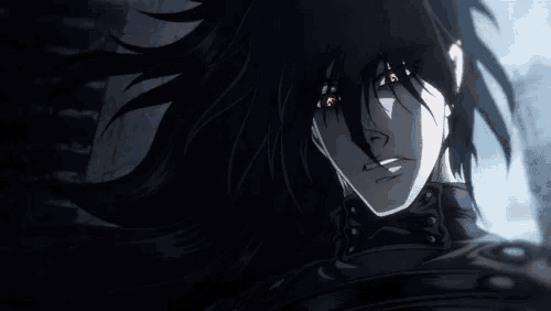 a close up of a person with red eyes