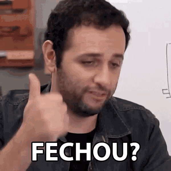 a man is giving a thumbs up with the words fechou written below him