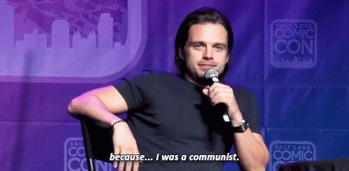 Sebastian Stan Because GIF - Sebastian Stan Because I Was A Communist GIFs