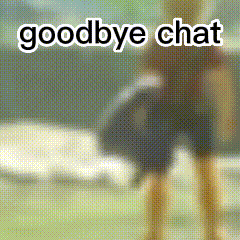 a blurry picture of a person holding a surfboard with the words `` goodbye chat '' written on it .