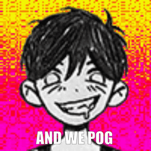 a black and white drawing of a boy with a smile on his face .