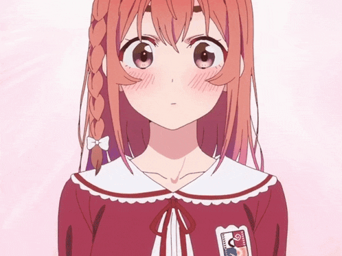 a girl in a red and white dress has a stamp on her chest that says " i love you "