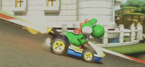 Yoshi Mario Cart GIF - Yoshi Mario Cart Race GIFs