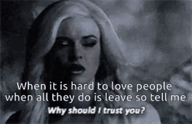a woman is talking about why should i trust you