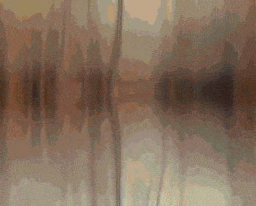 a painting of a sunset with trees in the foreground and a blue sky in the background