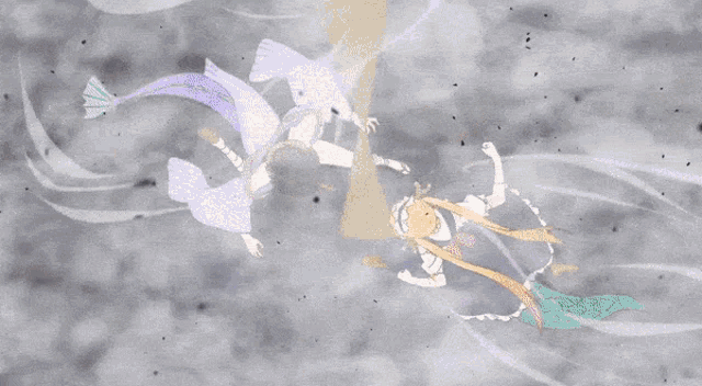 a witch and a maid are fighting with a broom