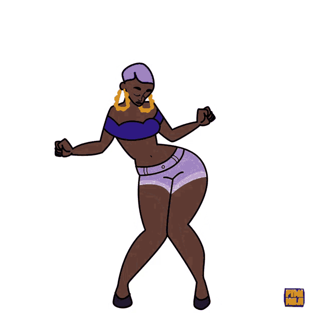 a cartoon drawing of a woman dancing with the word pina on the bottom left