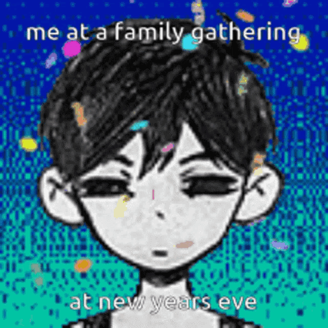 a black and white drawing of a boy with confetti coming out of his head .