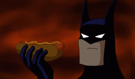 Batman Eats A Hotdog. GIF - Batman Hotdog Funny GIFs