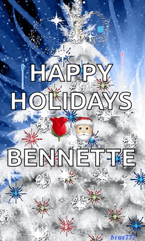 a picture of a christmas tree with the name bennette on it