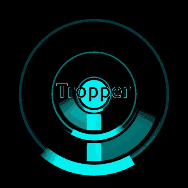 a blue circle with the word trooper in the middle