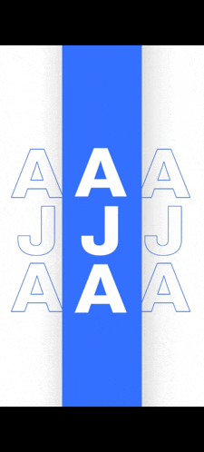 a blue and white banner that says ajjaa