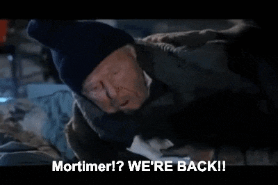 We Re Back We’re Back GIF - We Re Back We’re Back Mortimer GIFs