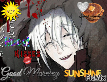 a picture of a boy with the words good morning sunshine
