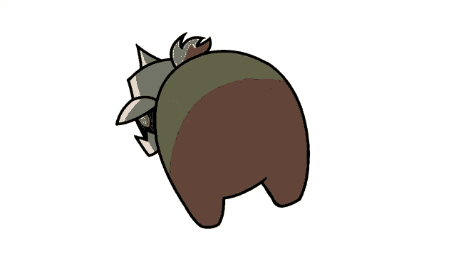 a cartoon drawing of a bear with a helmet and a fire on its back