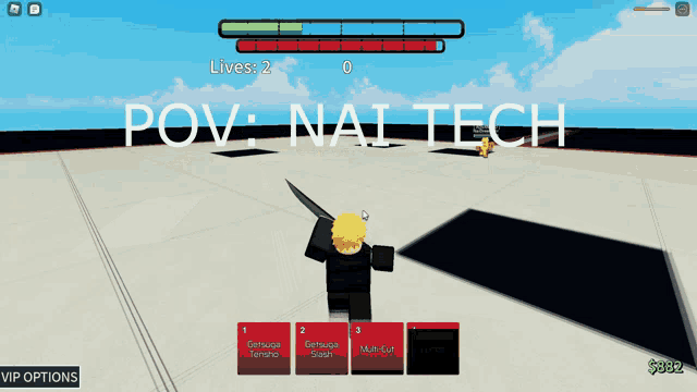 a screenshot of a video game with the words pov nai tech at the top