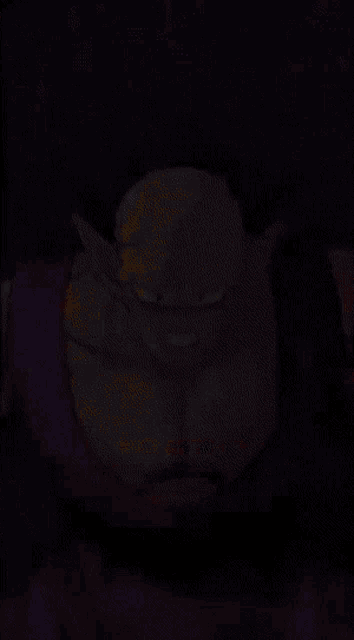 a close up of a cartoon character with a yellow face
