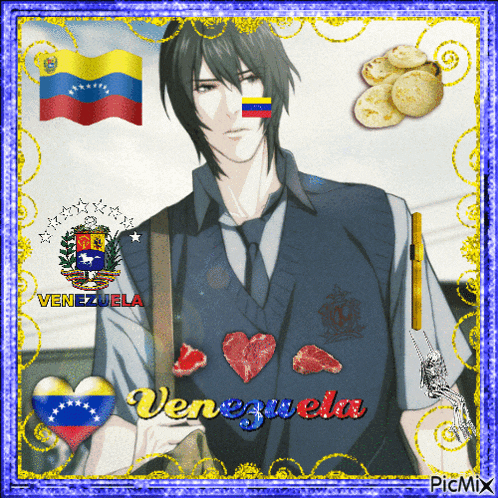 a picture of a man with the word venezuela written on it