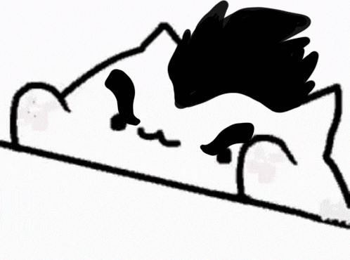 a black and white drawing of a cat with a mohawk