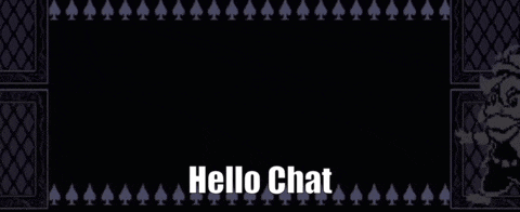 a black and white drawing of a squirrel with the words hello chat written below it