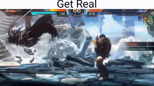 a screenshot of a video game with the words get real on the bottom