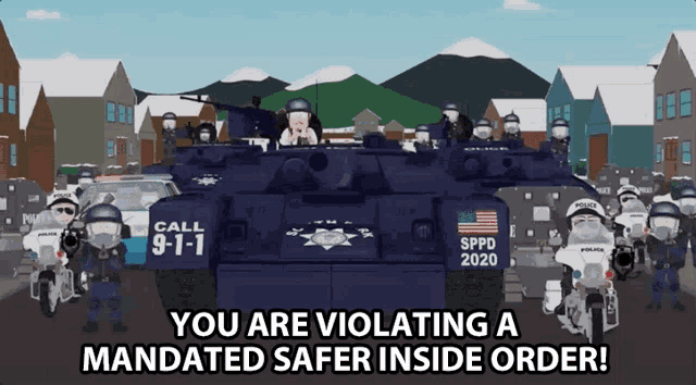You Are Violating A Mandated Safer Inside Order Put Down The Snowball And Get Back To Quarantine GIF - You Are Violating A Mandated Safer Inside Order Put Down The Snowball And Get Back To Quarantine South Park GIFs