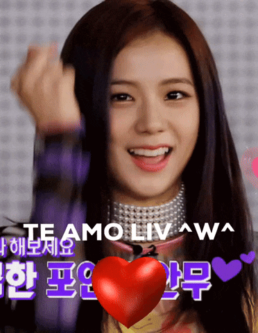 a girl with a heart in front of her and the words teamo liv awa