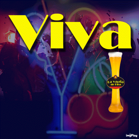 a poster that says viva with a glass of beer in front of it