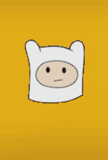 a drawing of finn from adventure time with a surprised expression on his face