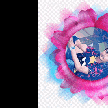 a picture of a woman in a flower frame